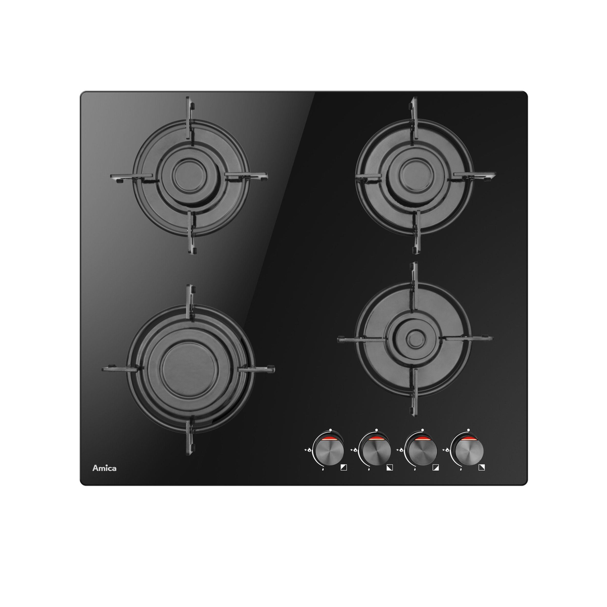 Amica Plaque de cuisson gaz PGCD6100BoB 59cm 4 foyers