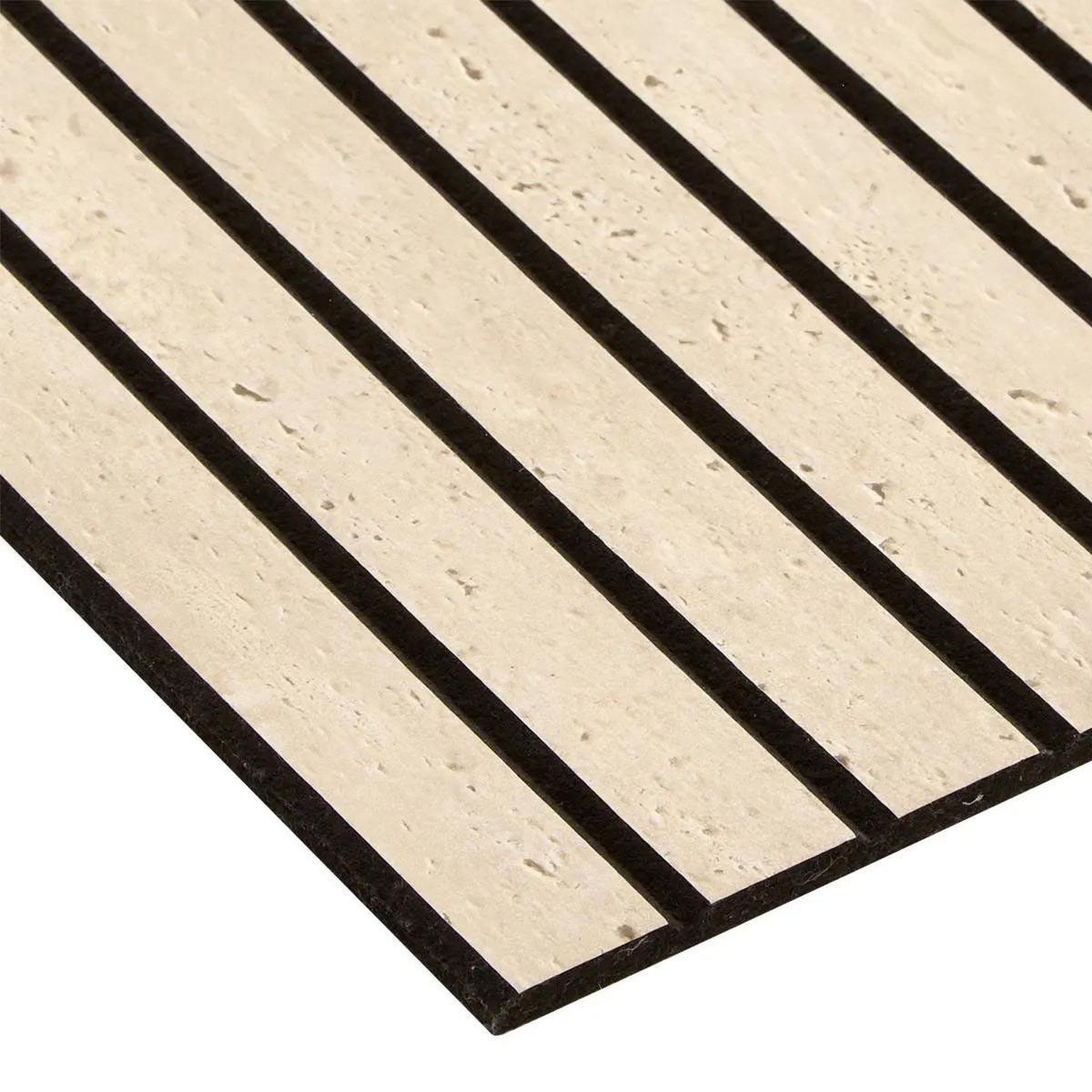 Voir la diapositive 3 : ATMOSPHERA Lot de 2 panneaux acoustiques adhésifs effet travertin  ribo  30x30cm marron