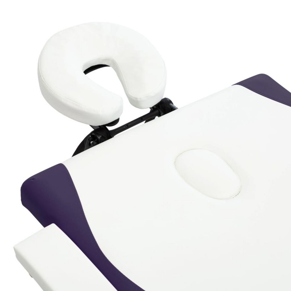 VIDAXL Table de massage pliable 2 zones Bois Blanc et violet