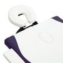 Voir la diapositive 5 : VIDAXL Table de massage pliable 2 zones Bois Blanc et violet