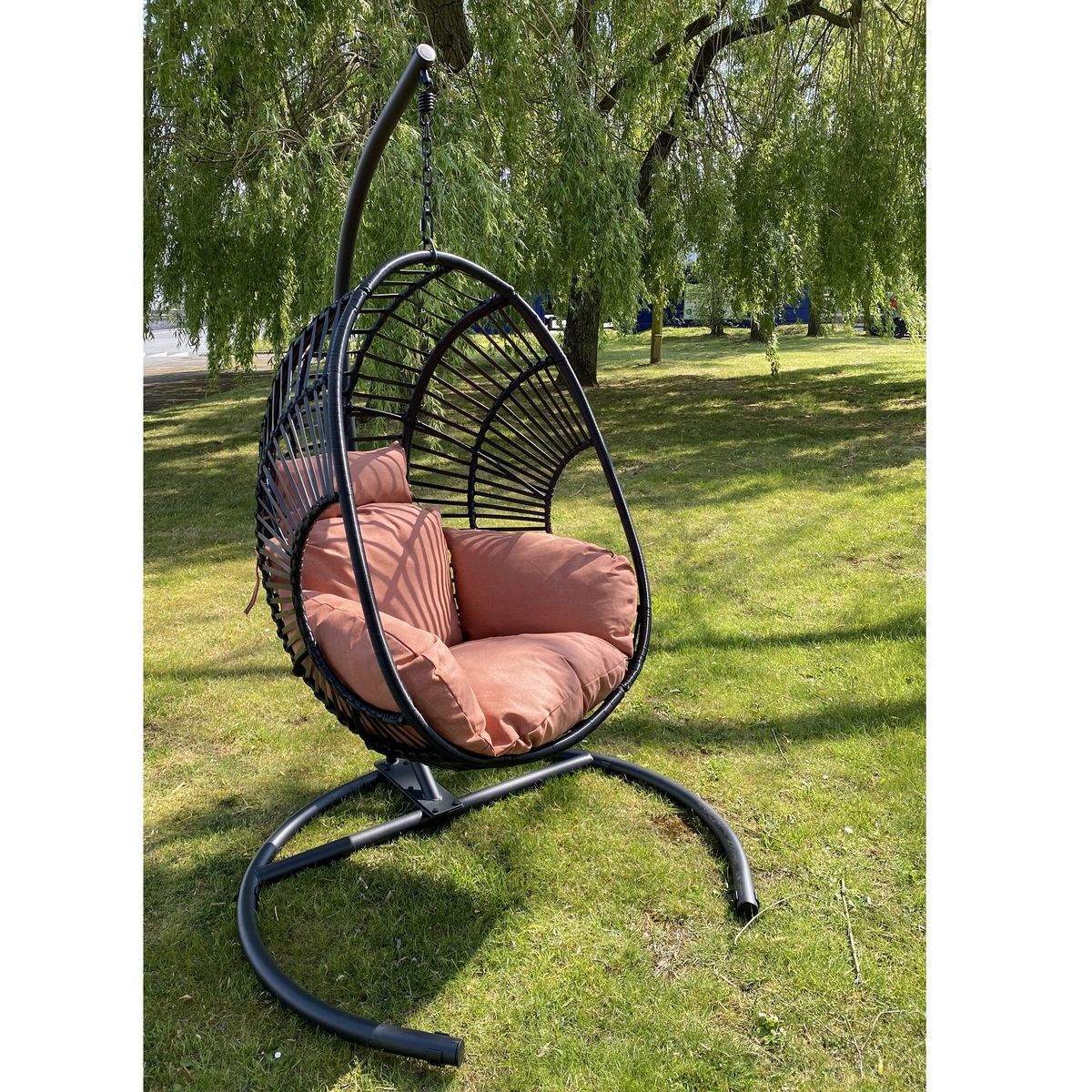 GARDENSTAR Fauteuil &OElig;uf suspendu acier terracotta QUITO