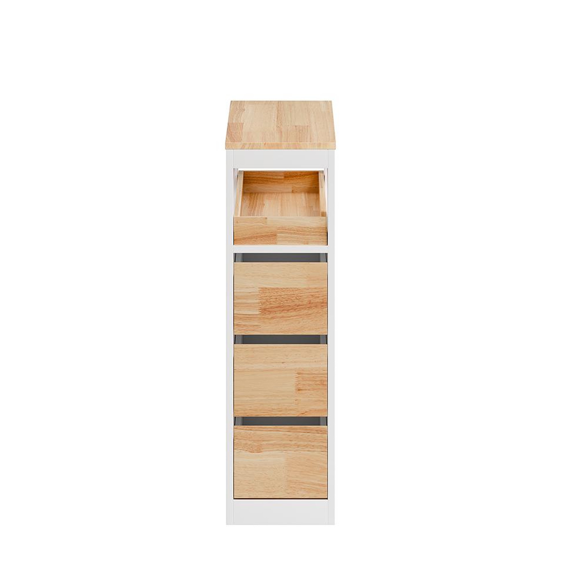 SOBUY Meuble Rangement 4 Tiroirs avec Roulettes Blanc 65x23x82cm BZR54-III-WN