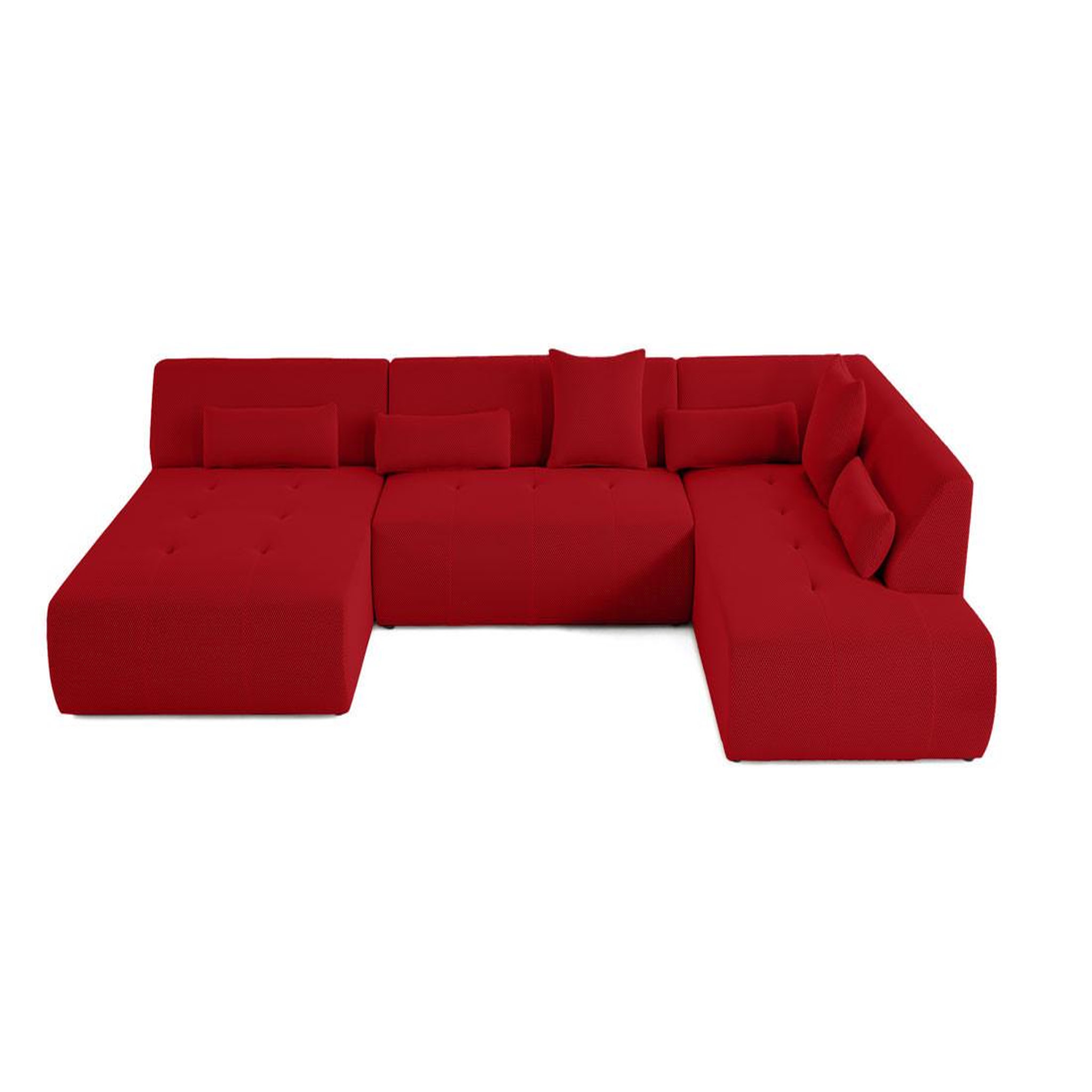 Voir la diapositive 6 : LISA DESIGN Onyx - canapé panoramique d'angle droit - 7 places - en tissu mailles 3d
