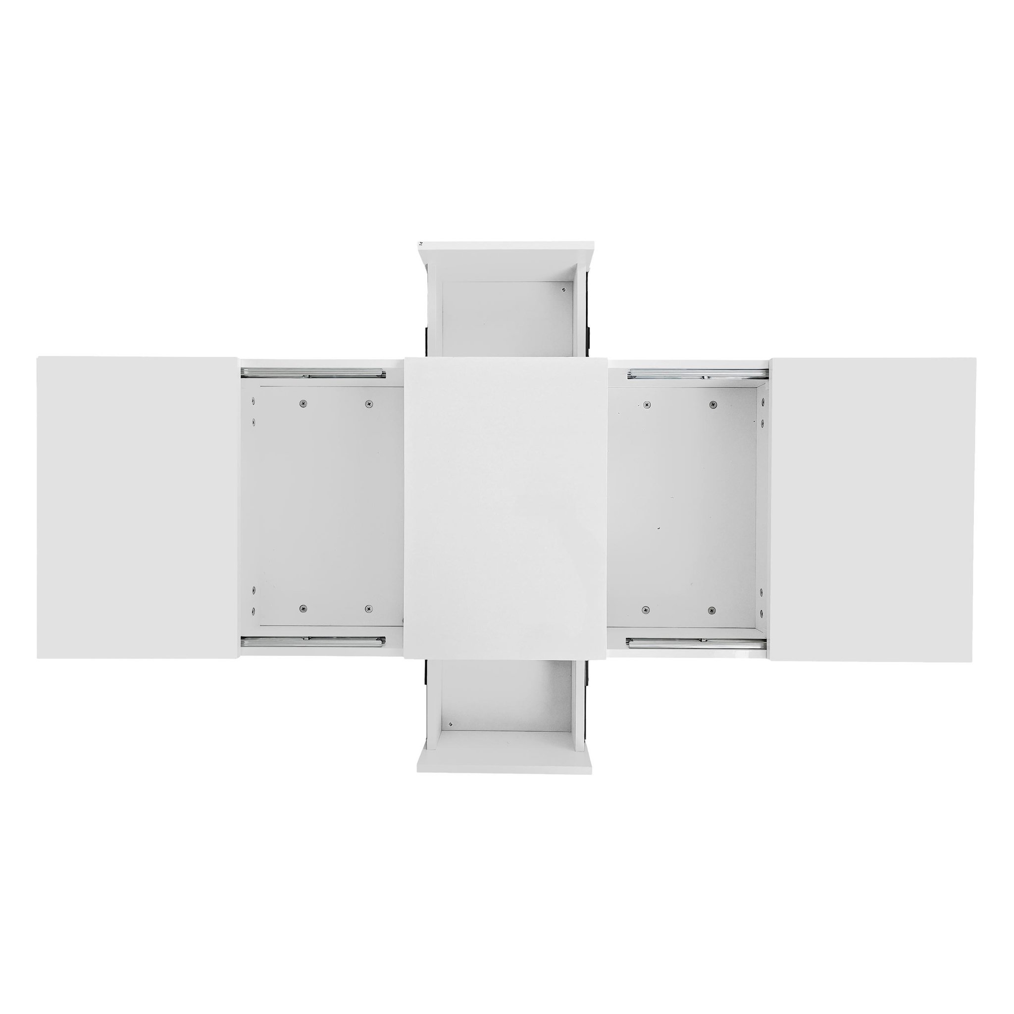 Voir la diapositive 5 : MERAX Table Basse Brillante Avec 2 Tiroirs Et 2 Rangements Push-pull Blanc