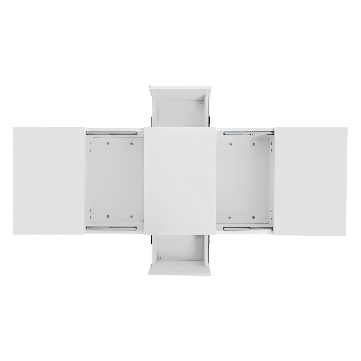 MERAX Table Basse Brillante Avec 2 Tiroirs Et 2 Rangements Push-pull Blanc