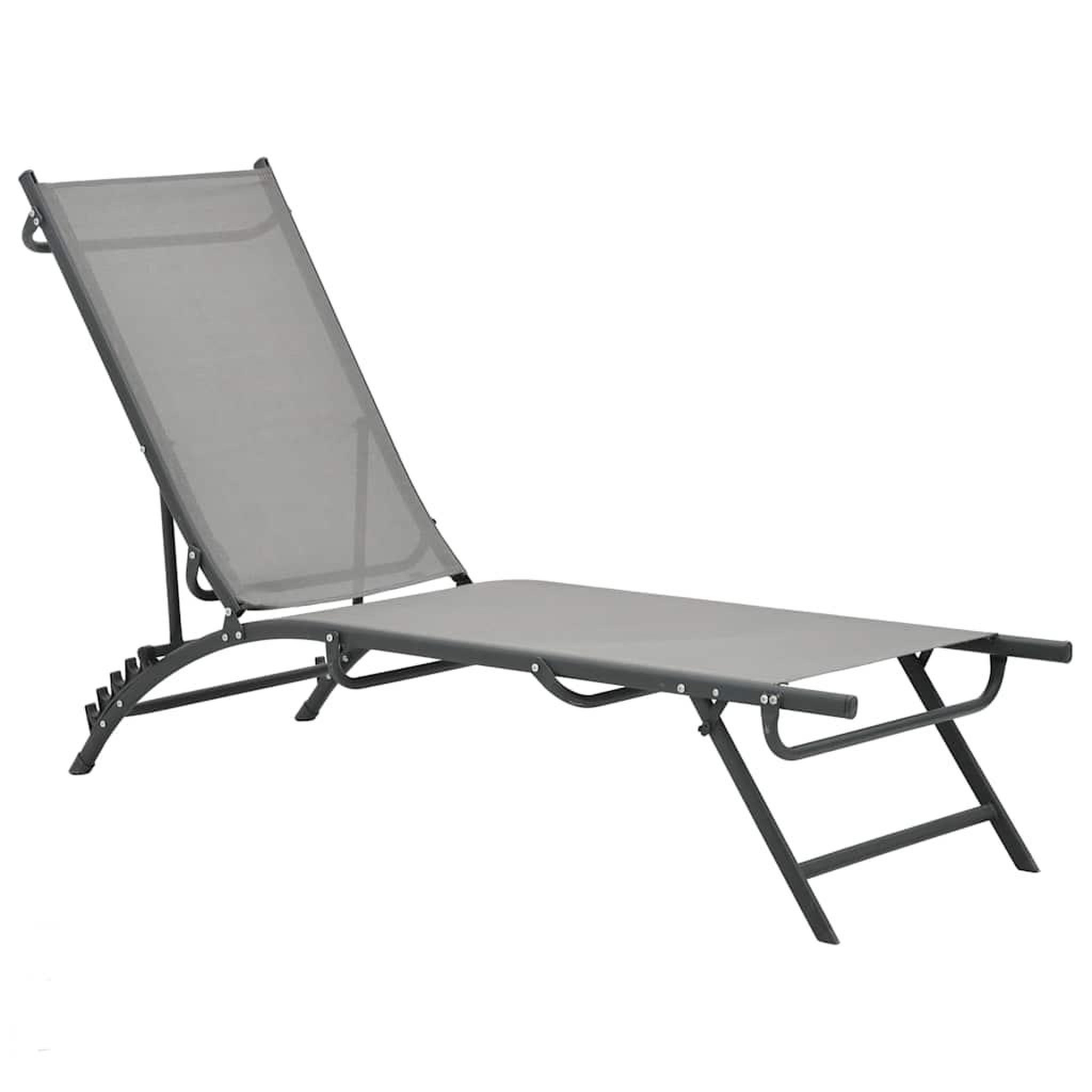 Voir la diapositive 2 : VIDAXL Chaises longues lot de 2 textilene et acier