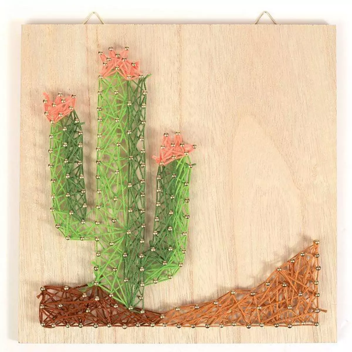 Graine créative Coffret cadre en bois String Art 22 x 22 cm - Cactus
