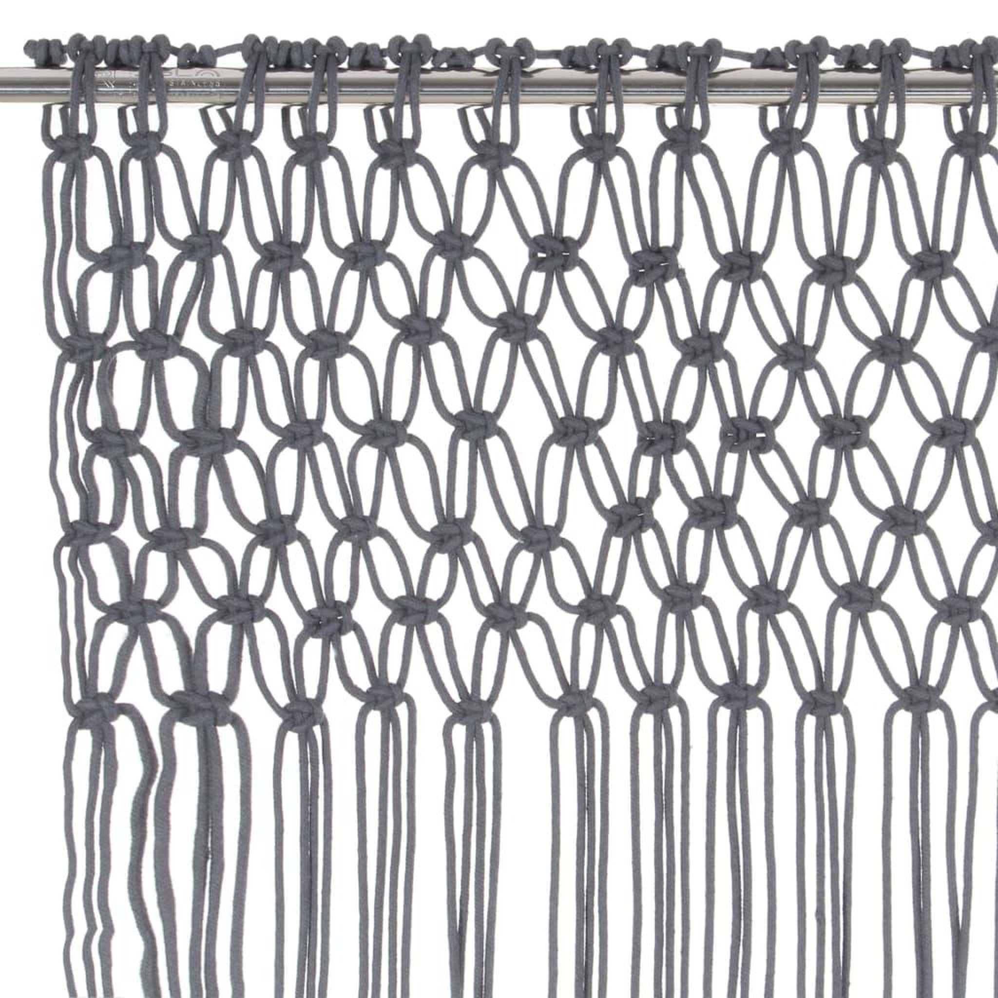 Voir la diapositive 3 : VIDAXL Rideau en macrame Anthracite 140x240 cm Coton