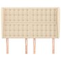 Voir la diapositive 3 : VIDAXL Tete de lit avec oreilles Creme 147x23x118/128 cm Tissu