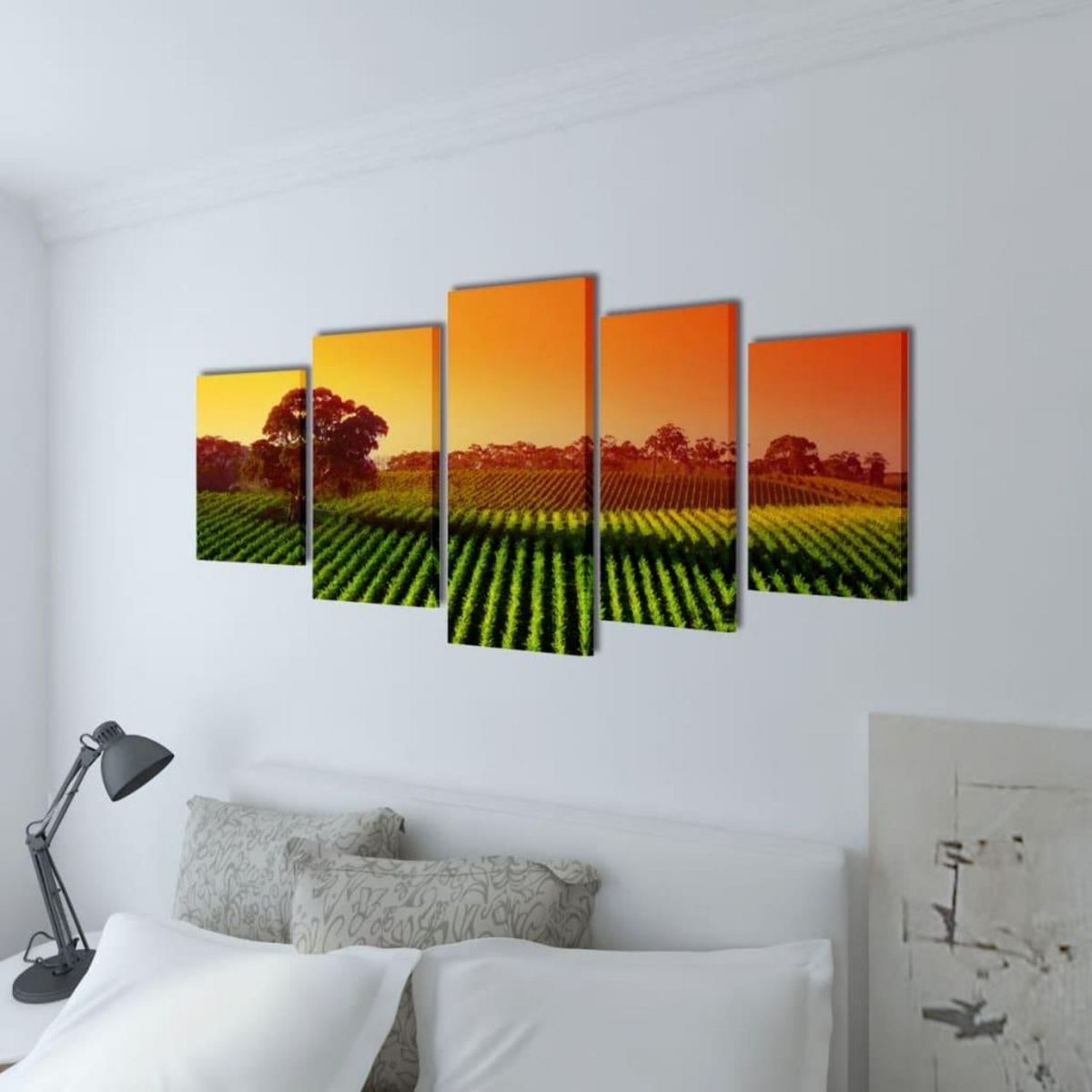 VIDAXL Set de toiles murales imprimees Champs 200 x 100 cm