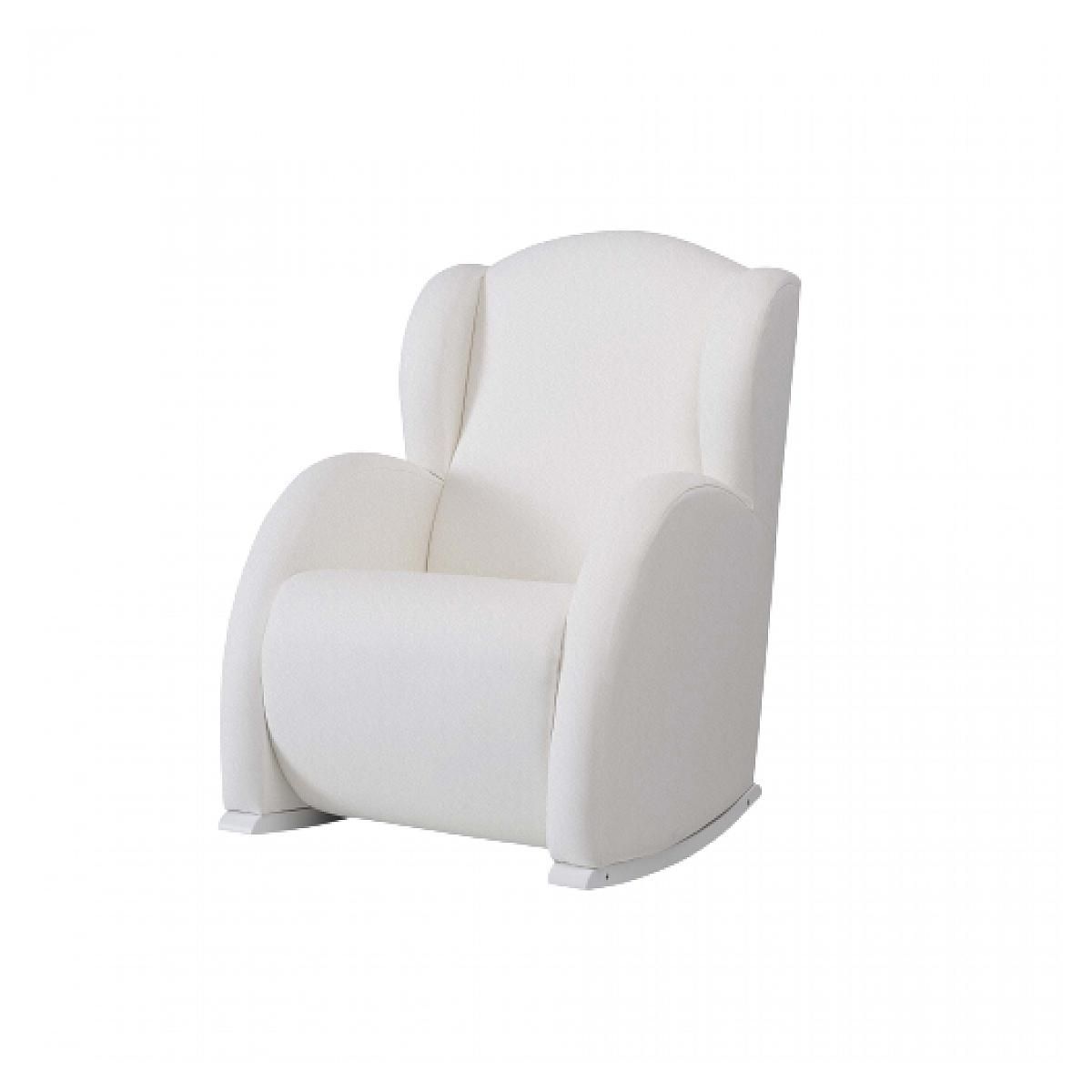 MICUNA Fauteuil À Bascule Flor Slow System Blanc Simili Cuir blanc