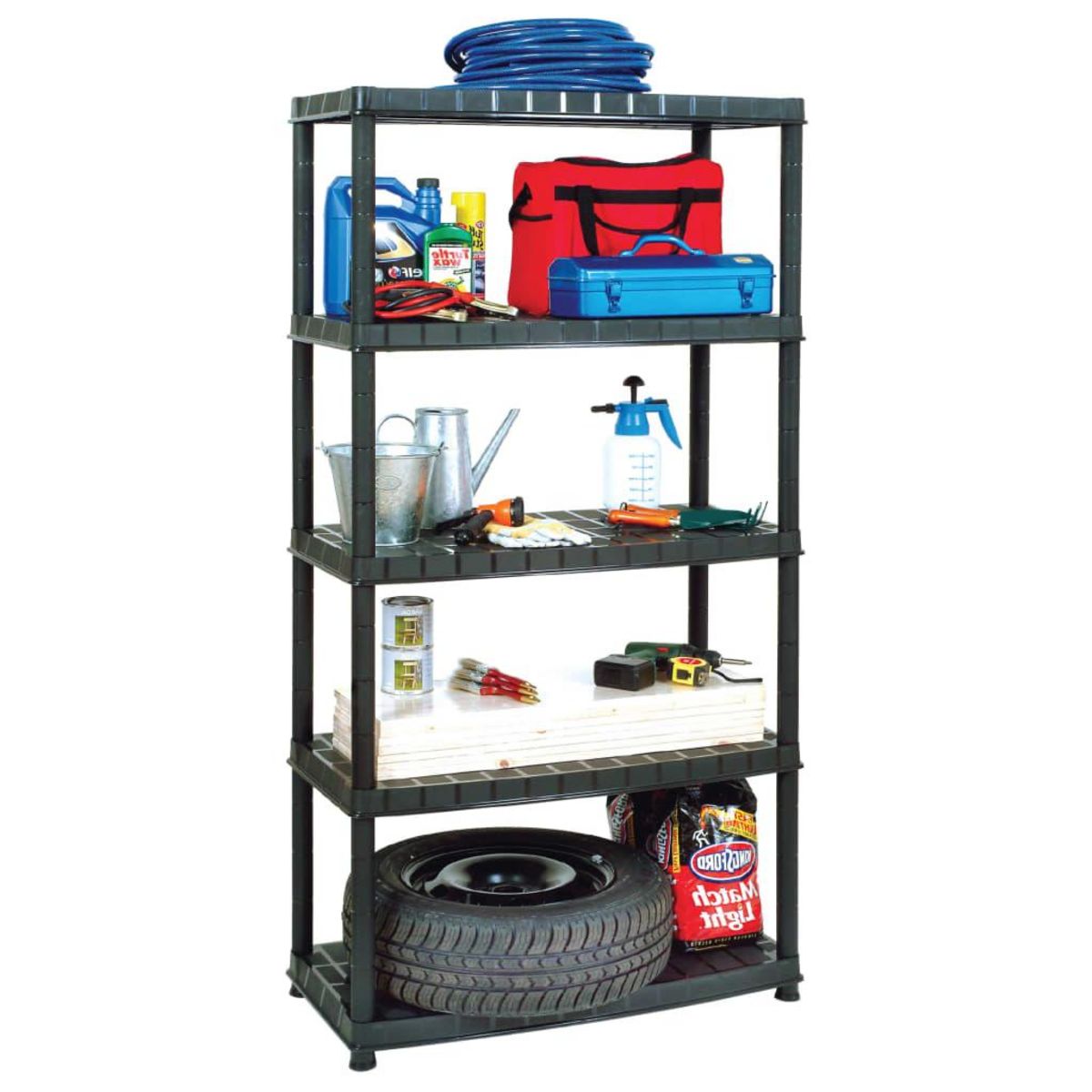 VIDAXL Etagere de rangement a 5 niveaux Noir 85x40x185 cm Plastique