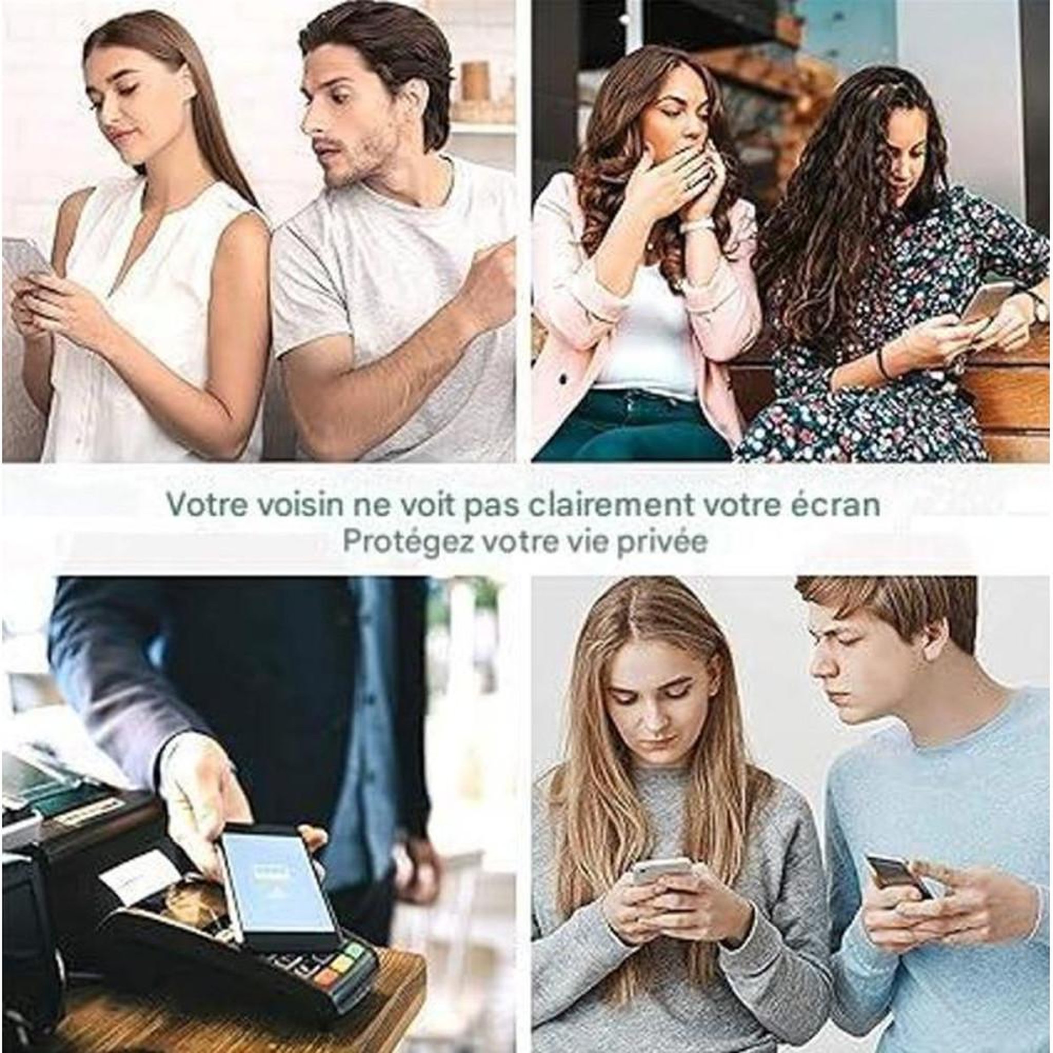 Voir la diapositive 6 : Vitre de protection écran en verre trempé anti-espion pour iPhone 16, confidentialité, HD, cadre noir, résistante aux rayures