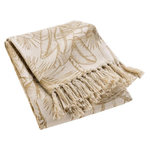 Paris Prix Plaid à Franges Imprimé  Dune  125x150cm Naturel