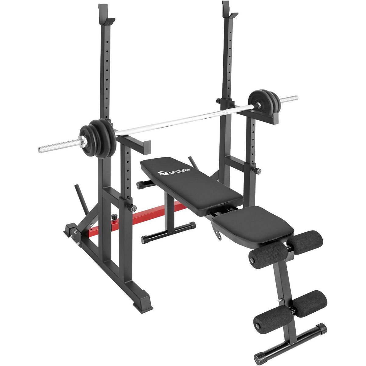 tectake Support de squat multifonction noir