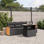 Voir la diapositive 1 : VIDAXL Salon de jardin 5 pcs avec coussins noir resine tressee