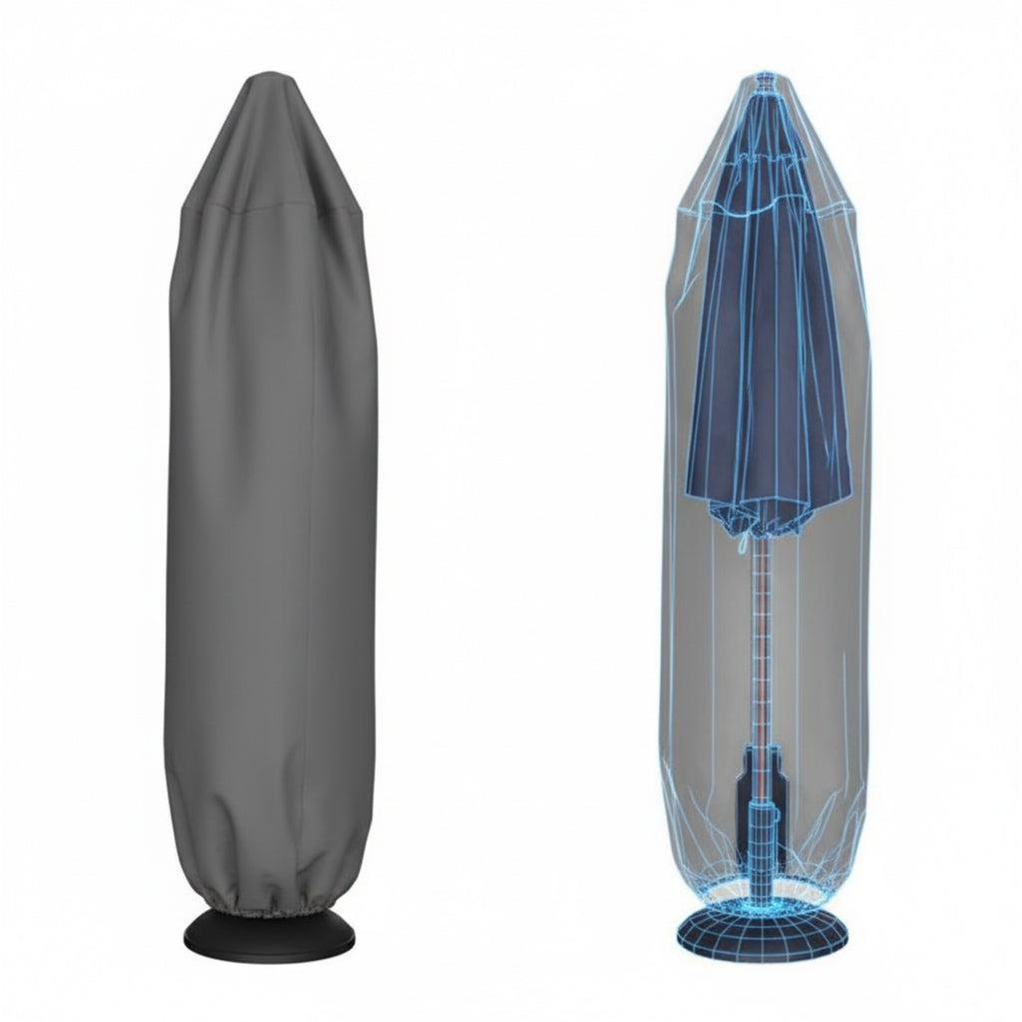 Voir la diapositive 1 : Jardiline Housse PARASOL DROIT - Ø 25 x 200 cm - jusqu'à Ø 4m - Cover One
