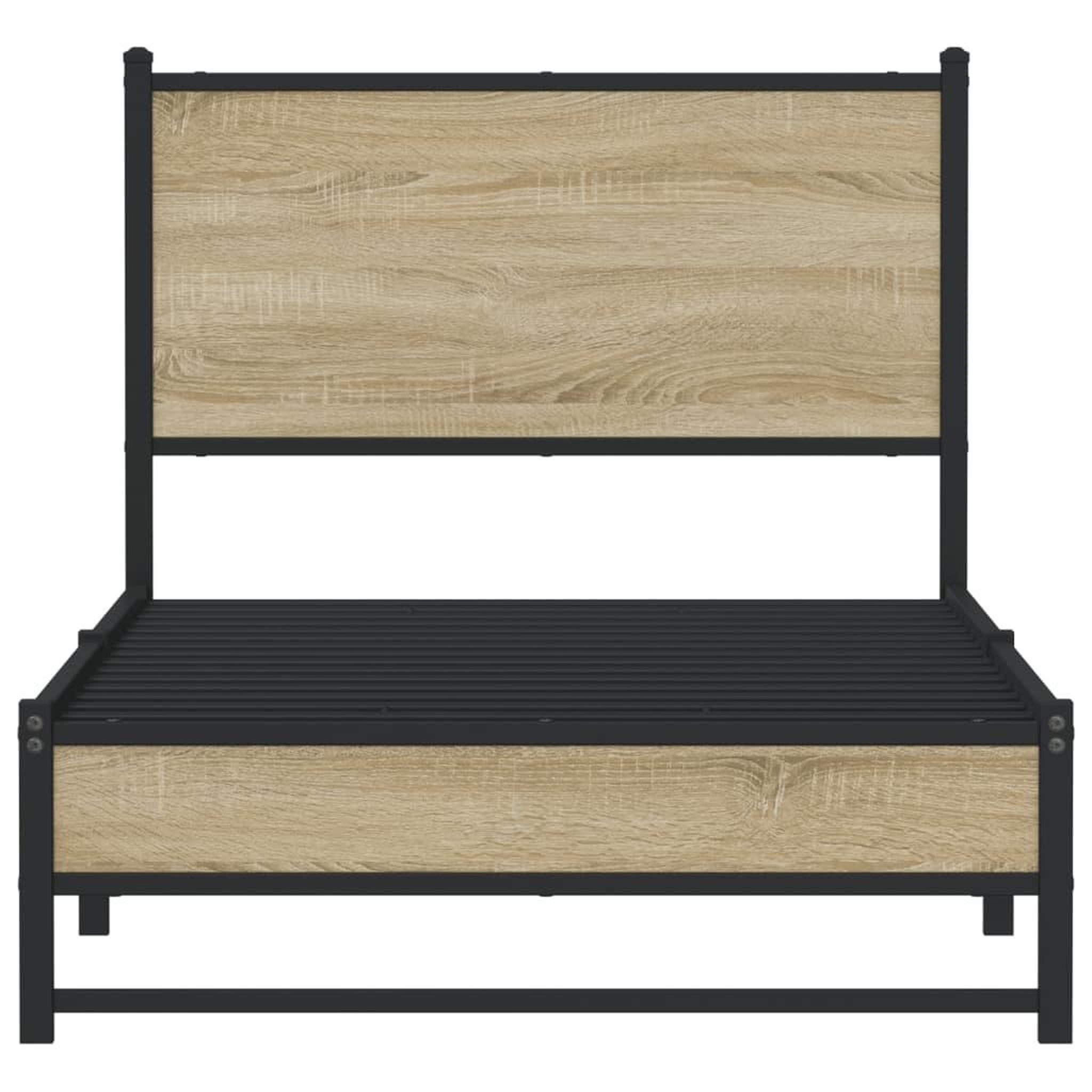 Voir la diapositive 5 : VIDAXL Cadre de lit en metal sans matelas chene sonoma 90x190 cm