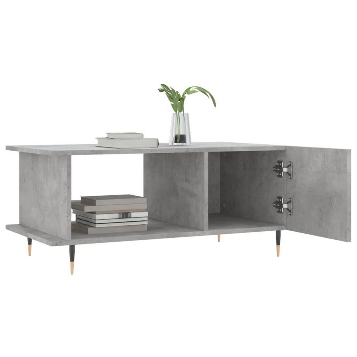 VIDAXL Table basse gris beton 90x50x40 cm bois d'ingenierie