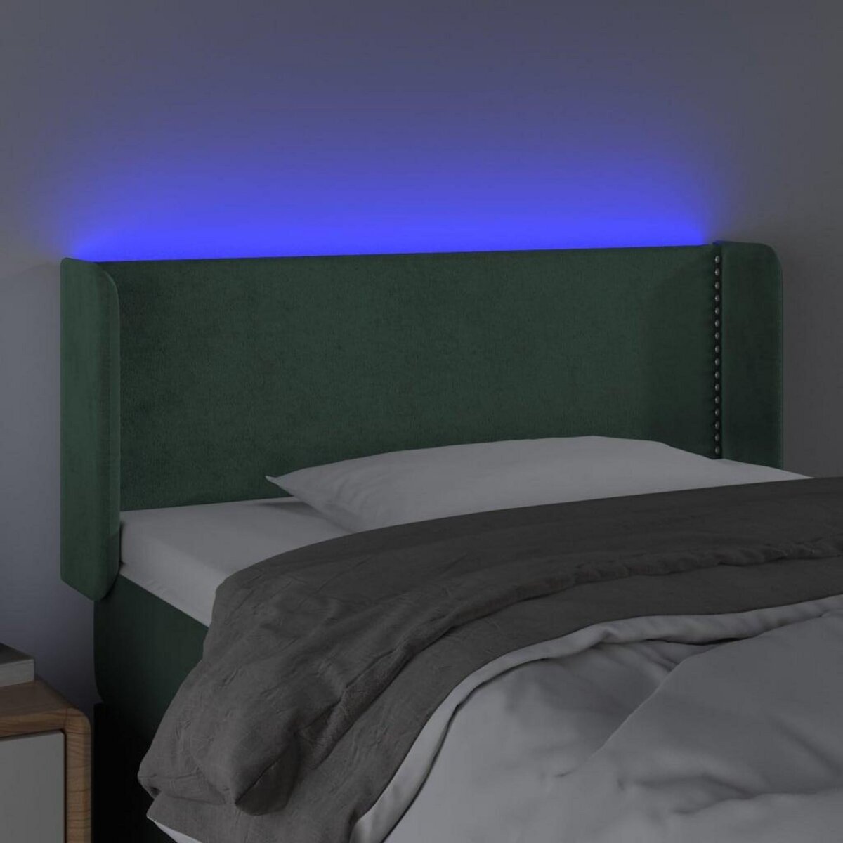 VIDAXL Tete de lit a LED Vert fonce 103x16x78/88 cm Velours