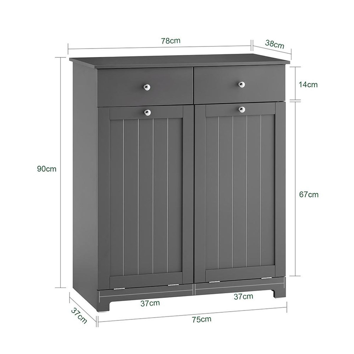 SOBUY SoBuy - Meuble De Buanderie à deux tiroirs - Moderne - BZR33-II