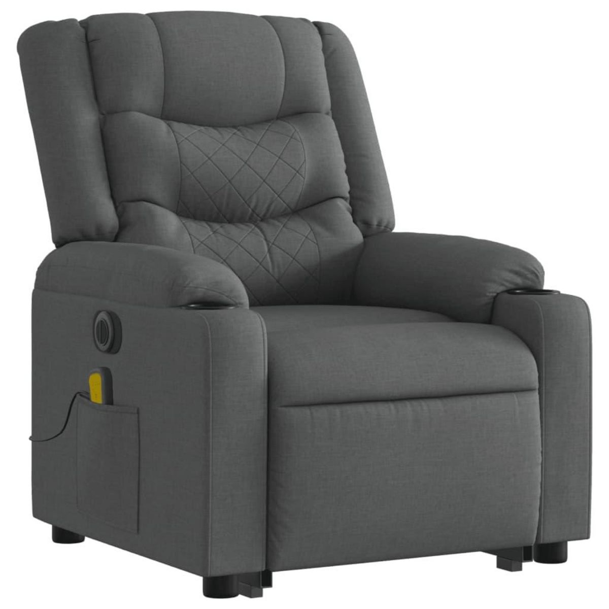 VIDAXL Fauteuil inclinable de massage electrique Gris fonce Tissu