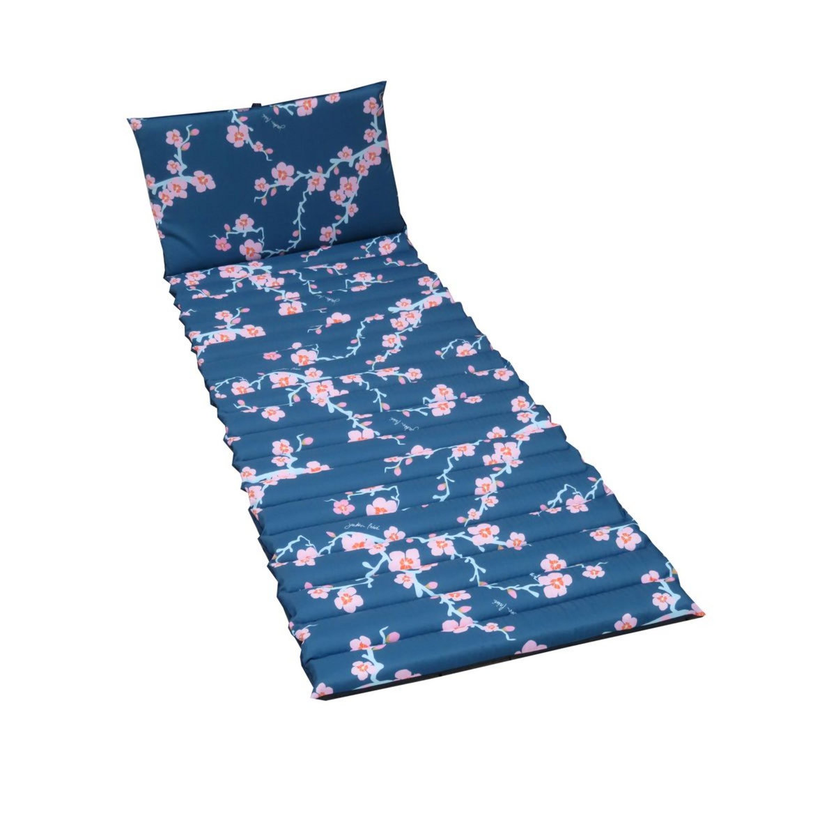 Jardin Privé Coussin bain de soleil ondulo 1740x600x50cm bleu marine OSAKA 