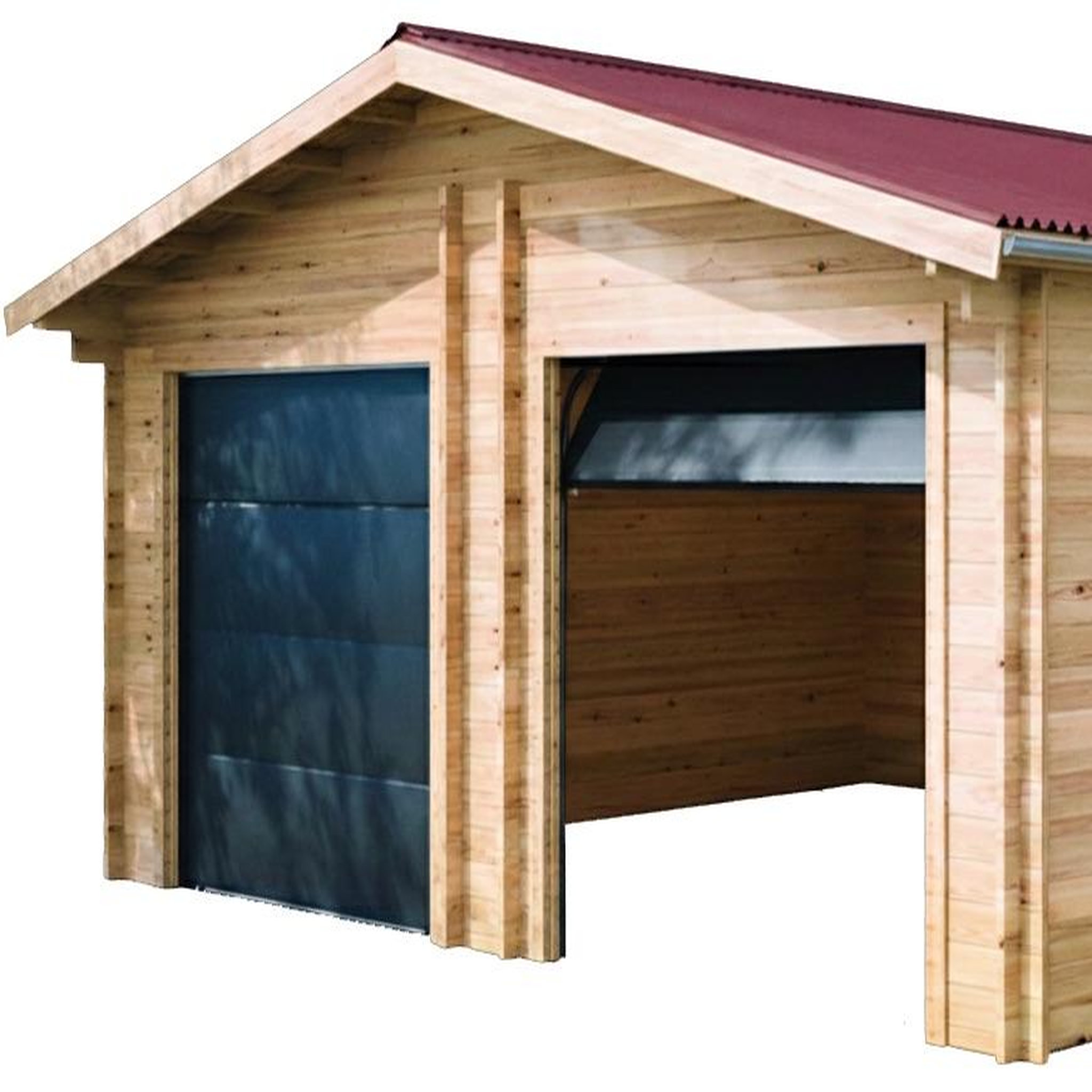 CENTRALE BRICO Porte sectionnelle motorisée pour garage bois - aluminium et panneaux PVC - ouverture verticale