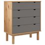 Voir la diapositive 2 : VIDAXL Commode OTTA Marron et gris 76,5x39,5x90 cm Bois de pin massif