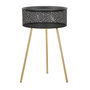 Voir la diapositive 1 : Paris Prix Table d'Appoint Avec Rangement  Blacky  65cm Noir & Or