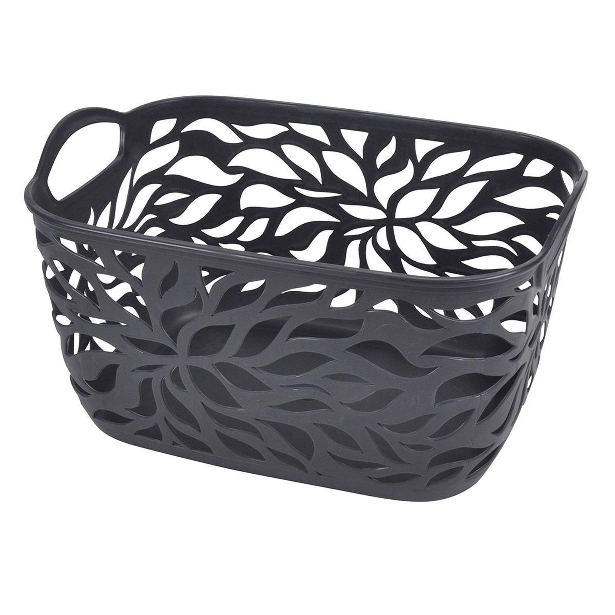 HOMEA Panière à linge  motif végétal  7,5l anthracite