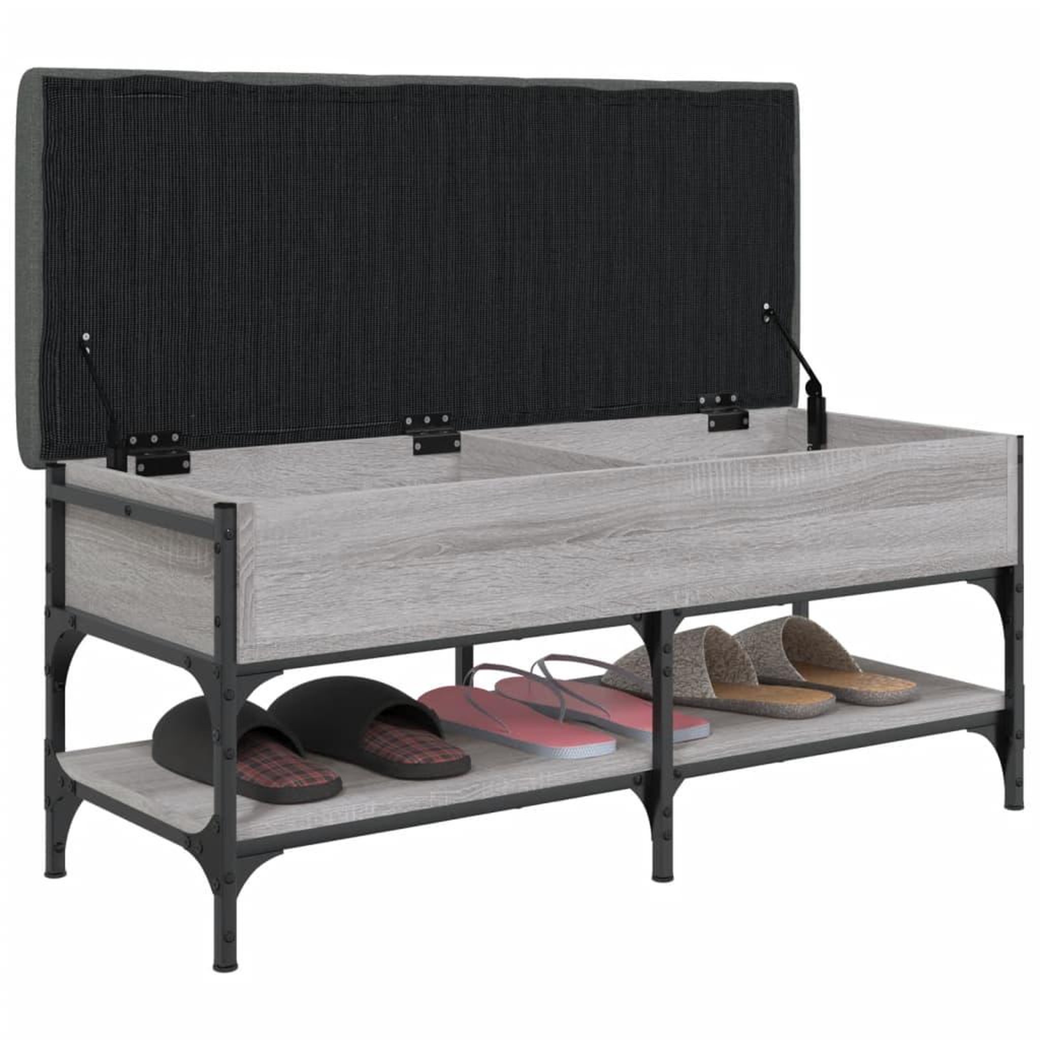Voir la diapositive 4 : VIDAXL Banc a chaussures sonoma gris 102x42x45 cm bois d'ingenierie