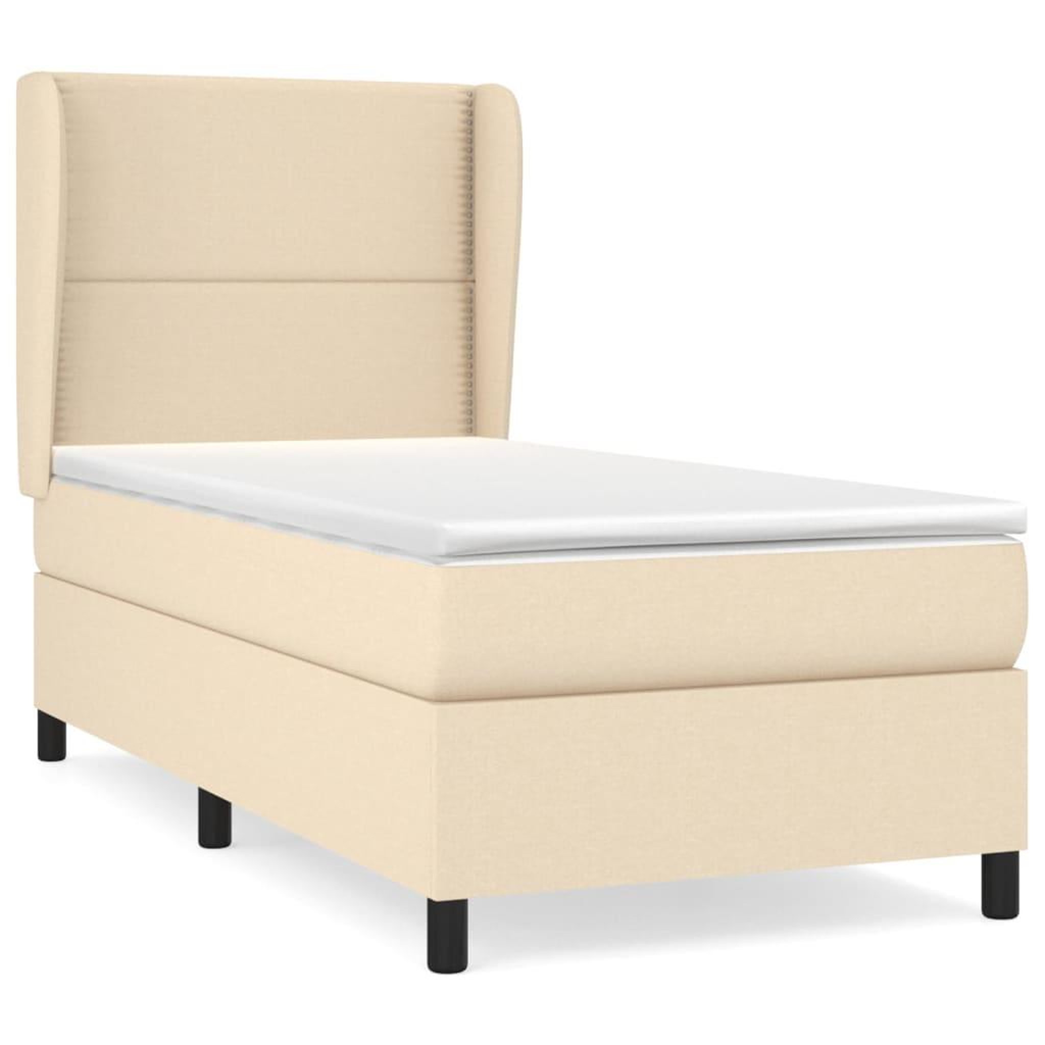 Voir la diapositive 2 : VIDAXL Sommier a lattes de lit avec matelas Creme 80x200 cm Tissu