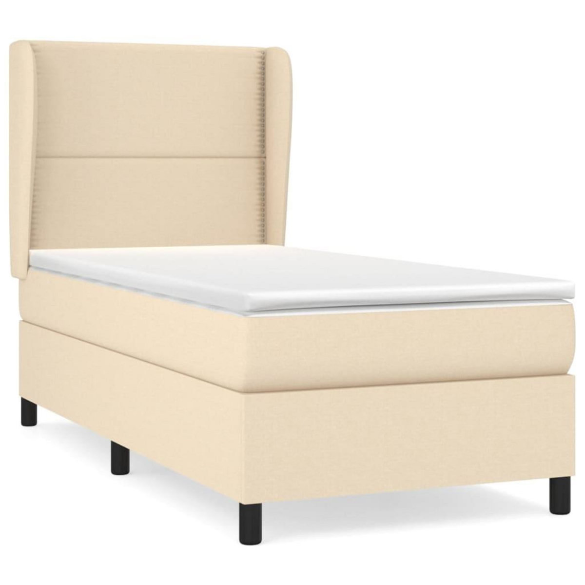 VIDAXL Sommier a lattes de lit avec matelas Creme 80x200 cm Tissu