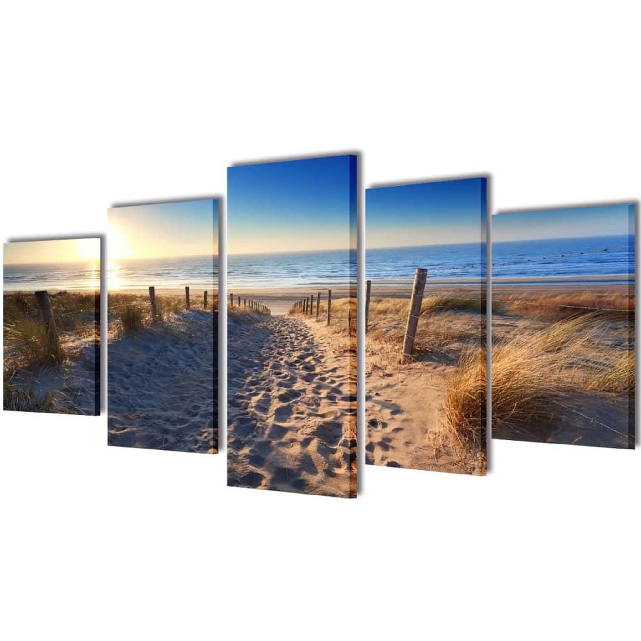 Voir la diapositive 1 : VIDAXL Set de toiles murales imprimees Plage de sable 200 x 100 cm