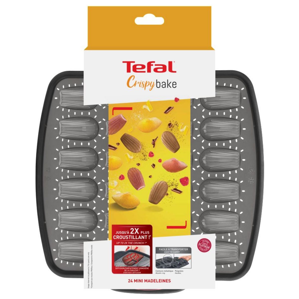 TEFAL Moule 24 mini madeleines CRISPYBAKE silicone