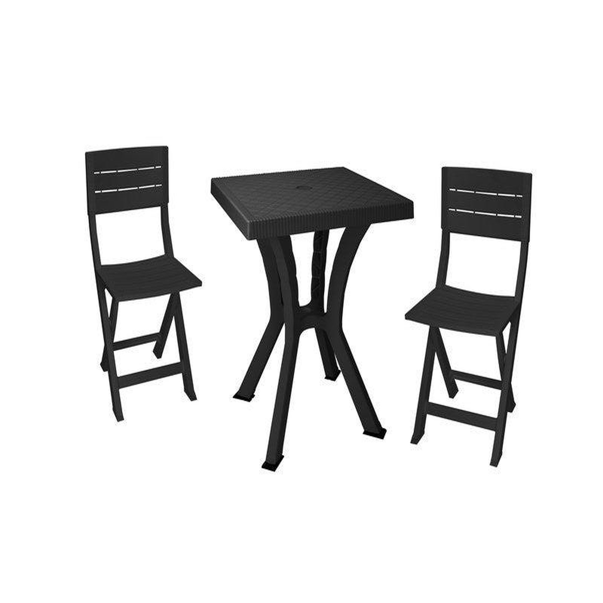 CENTRALE BRICO Table Rigoletto en polypropylène, 60 x 60 cm, anthracite