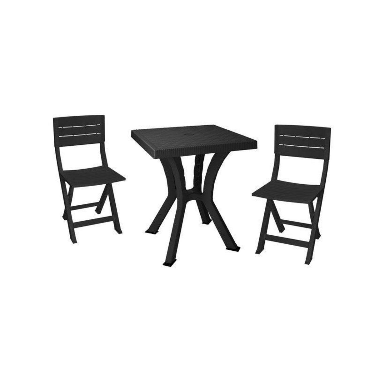 CENTRALE BRICO Table Rigoletto en polypropylène, 60 x 60 cm, anthracite