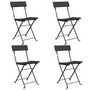 Voir la diapositive 2 : VIDAXL Chaises de bistrot pliantes lot de 4 Noir Resine tressee acier