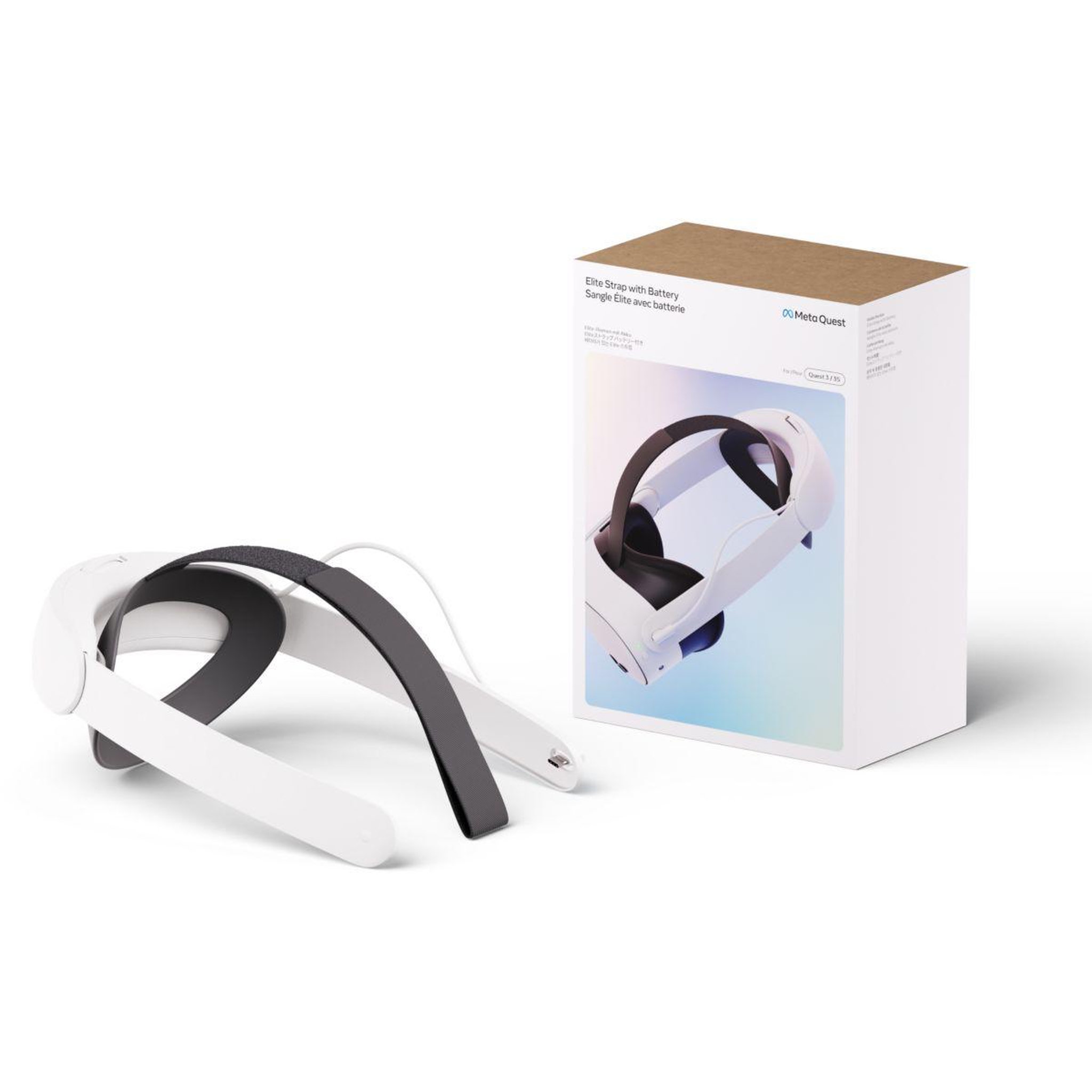 Voir la diapositive 5 : META Sangle elite strap avec batterie quest 3 et 3s