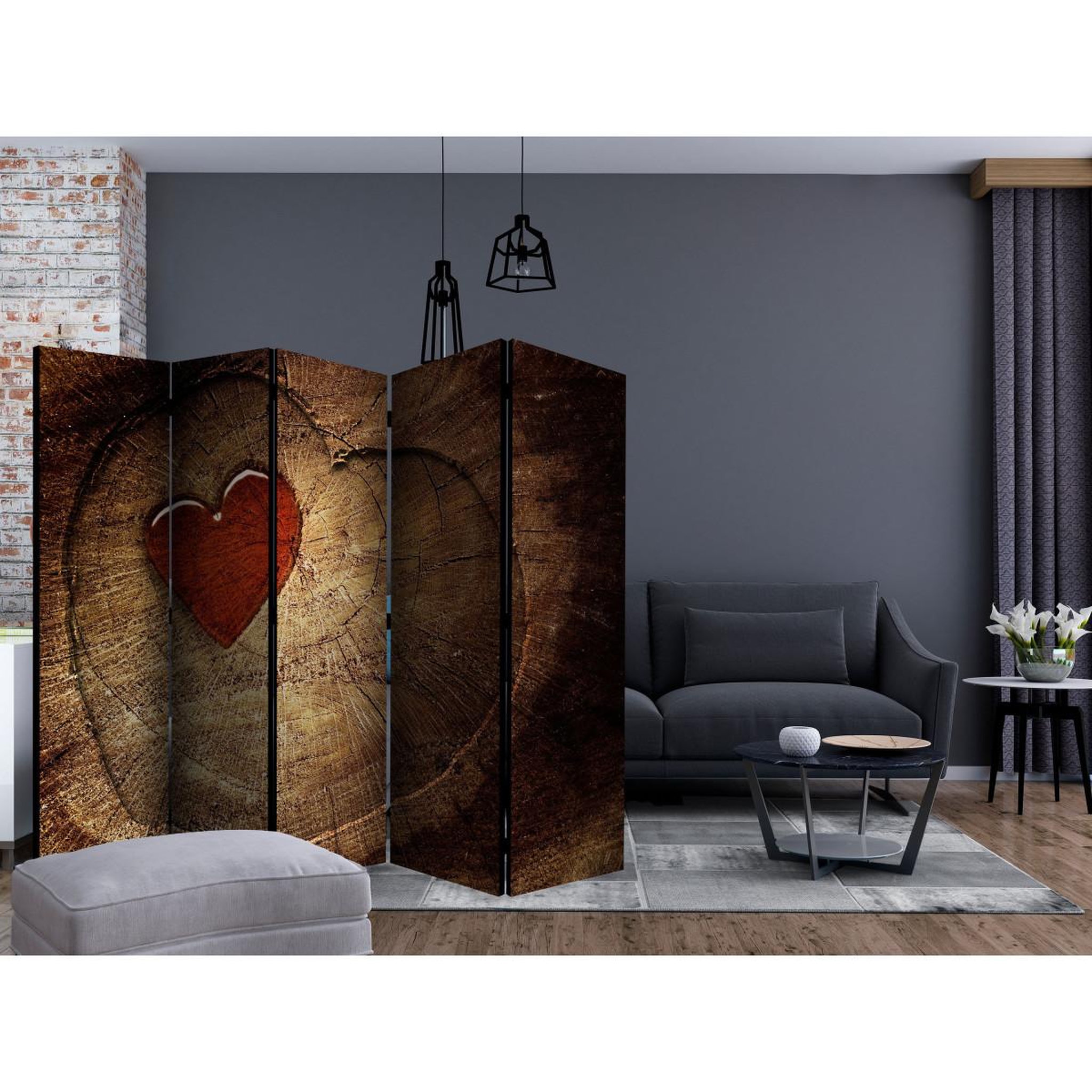 Voir la diapositive 2 : Paris Prix Paravent 5 volets  eternal love  172x225cm