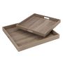 Voir la diapositive 2 : Paris Prix Lot de 2 Plateaux Carrés  Ayana  50cm Naturel