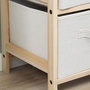 Voir la diapositive 6 : HOMCOM Commode 4 tiroirs tissu polyester beige dim. 59L x 28l x 50H cm bois sapin