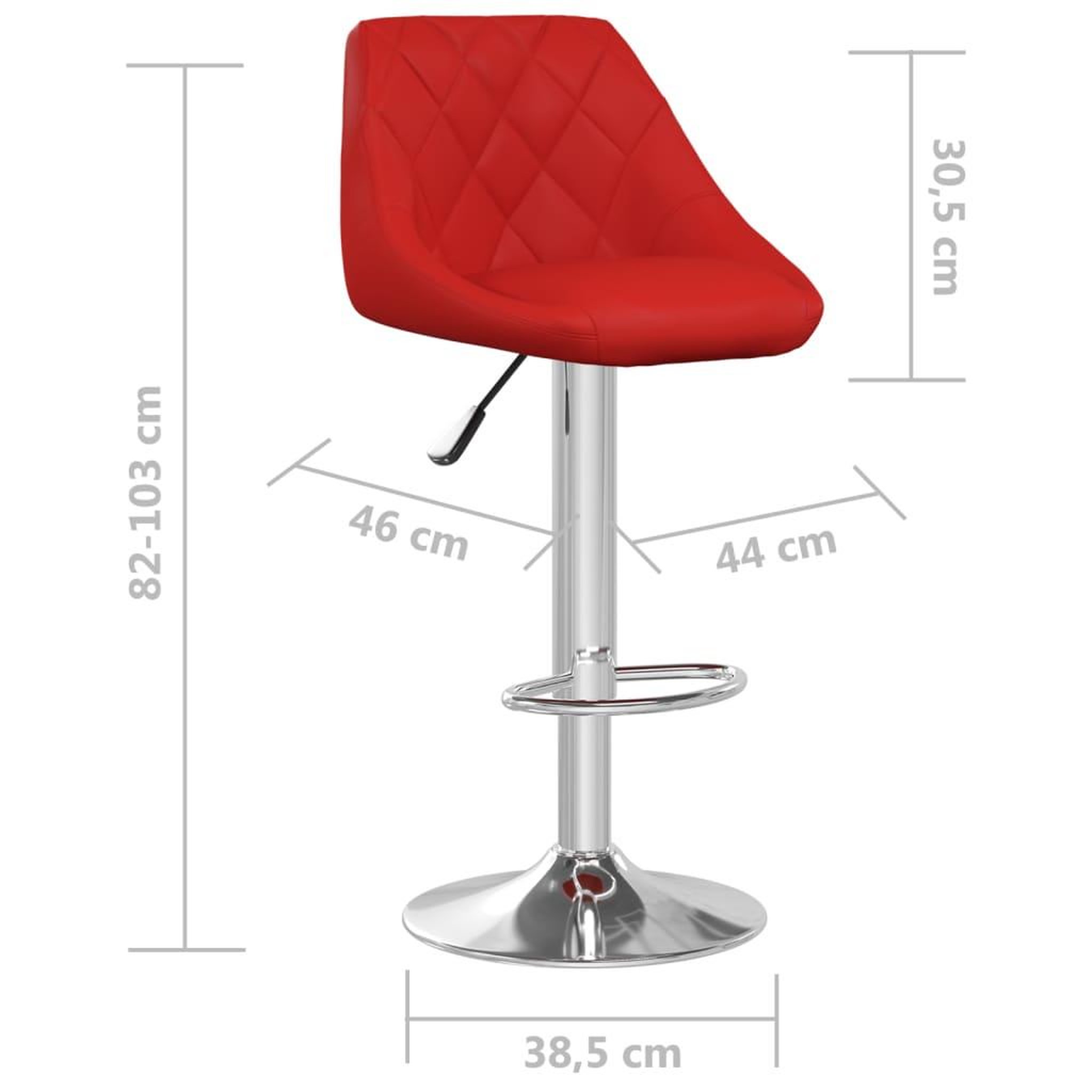 Voir la diapositive 6 : VIDAXL Tabourets de bar lot de 2 rouge bordeaux similicuir