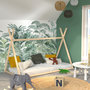 Voir la diapositive 2 : Lit cabane tipi enfant  70x140cm avec sommier APACHE