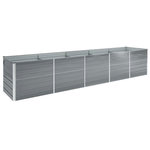 VIDAXL Lit sureleve de jardin Acier galvanise 400x80x77 cm Gris