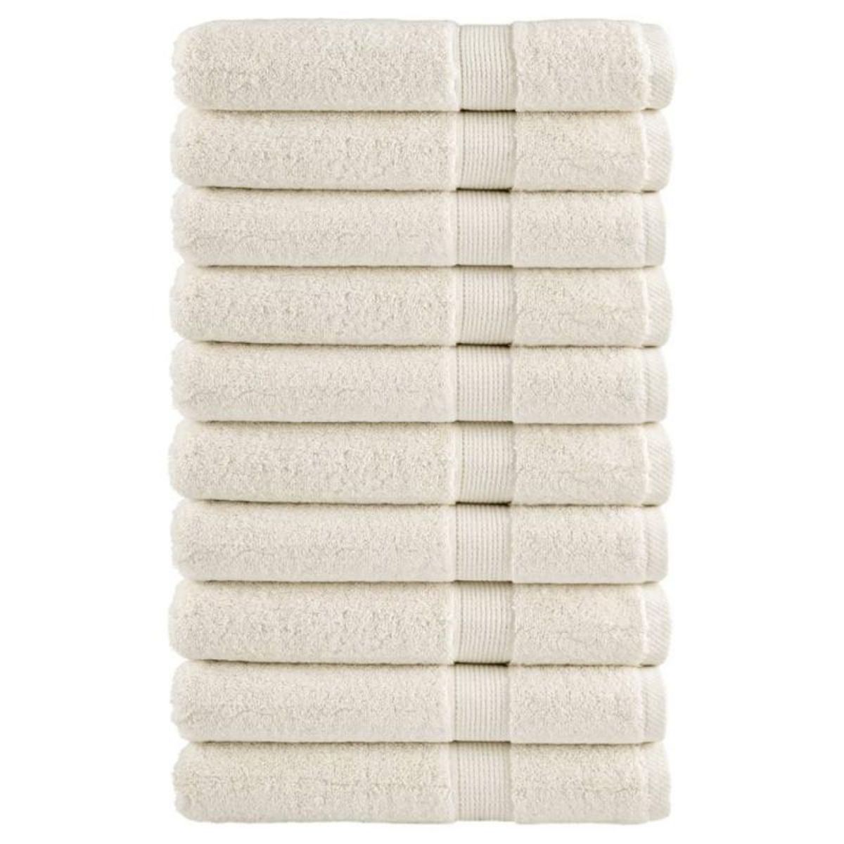 VIDAXL Serviettes de sauna de qualité supérieure SOLUND 10 pcs crème