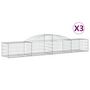 Voir la diapositive 2 : VIDAXL Paniers a gabions arques 3 pcs 300x50x40/60 cm fer galvanise