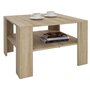 IDIMEX Table basse SEJOUR, table de salon de forme carrée avec 1 étagère espace de rangement ouvert, en mélaminé décor chêne sonoma