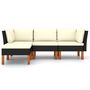 Voir la diapositive 3 : VIDAXL Salon de jardin 4 pcs avec coussins Resine tressee Noir